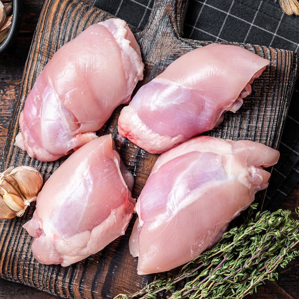 Fresh Chicken Thigh Boneless Skin Off (500 Gram)